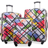 Flieks Graphic Print Luggage Set 3 Piece ABS + PC Spinner Travel Suitcase (Watercolor Painting)