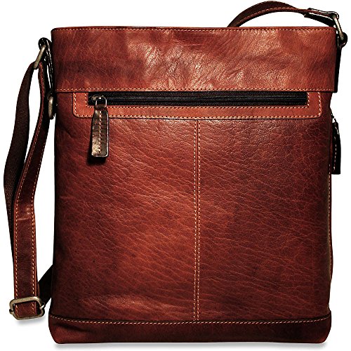 Jack Georges Mens Voyager Crossbody Bag in Brown