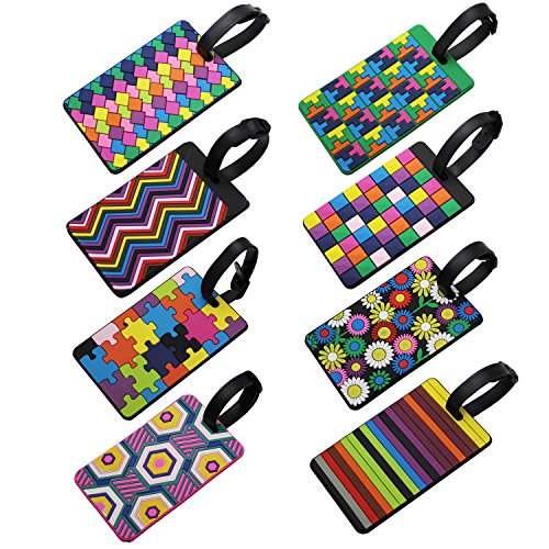 Ljy Travel Luggage Suitcase Labels Id Tags Business Card Holder, Set Of 8