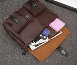 Berchirly Large Capacity Casual Men PU Leather Backpack Messenger Shoulder bags Daypack Handbag
