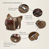 Chikencall Mens Boys Vintage Canvas Bags Retro Casual Shoulder Bag Leather Single Shoulder Cross