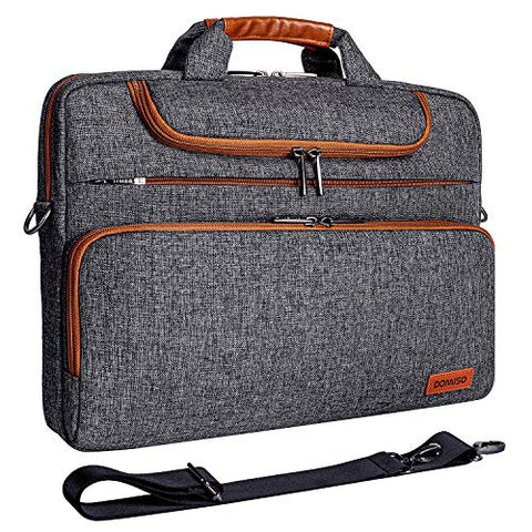 DOMISO 13.3 Inch Multi-Functional Laptop Sleeve Business Briefcase Waterproof Messenger Shoulder Bag for 13"-13.3" Laptops/MacBook Pro Retina/Dell XPS 13 / Surface Book/ASUS/Acer, Dark Grey