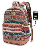 Kinmac Bohemian Water Resistant Laptop Backpack With Massage Cushion Straps For Laptop Up To