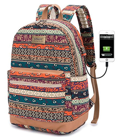 Kinmac Bohemian Water Resistant Laptop Backpack With Massage Cushion Straps For Laptop Up To