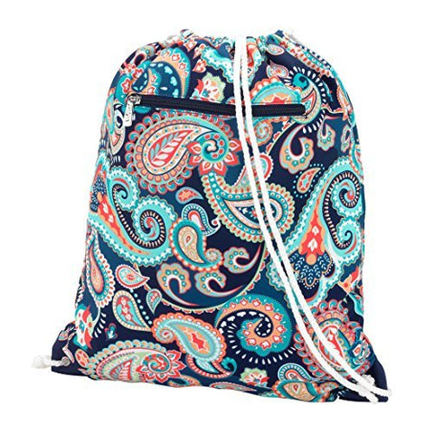 Backpack Style Drawstring School Gym Bag - Emerson Paisley