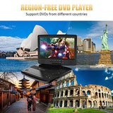 HD JUNTUNKOR 12.5" Portable DVD Player with 5 Hrs Rechargeable Battery, Unique Design for Dual Use Purpose, 10.1" HD Swivel Screen, Car Headrest Case, Remote Control, Car Charger, USB/SD Card Reader