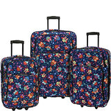 Elite Luggage Print 3 Piece Expandable Rolling Luggage Set (Owls)