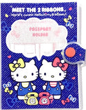 Glitter Cover Hello Kitty Passport Holder Organizer W/ Ziplock Pocket & Card Slots