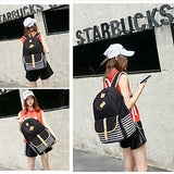 Canvas School Backpack USB College Bookbag 15.6 inch Laptop Backpack with USB Charging Port