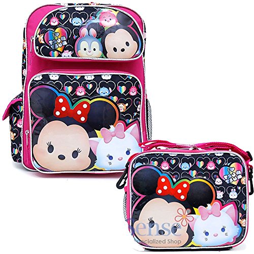 Disney Tsum Tsum 16" inches Girls Backpack & Lunch Box NEW Licensed