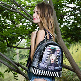 Studded Street Chic Printed Backpack