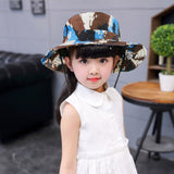 Kids Toddler Girls Boys Camo Bucket Hat Anti-UV Sun Protection Foldable Cotton Boonie Hat Holiday School Picnic Beach Travel Flat Sun Hat 1-4 Yrs