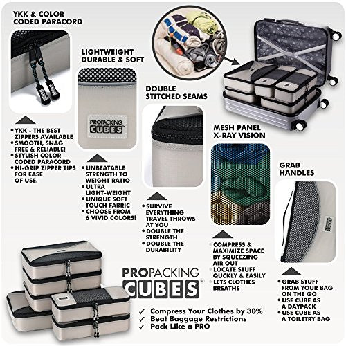 Shop Pro Packing Cubes 6 Piece Lightweight Tr – Luggage Factory