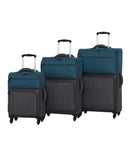 it luggage DuoTone 4 Wheel 3 Piece Set, Moroccan Blue/Magnet