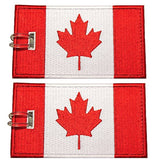Luggage Tags, Canadian Flag, Embroidered, 2 Pack, 12 COLORS, NEVER BREAK!