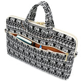 Dachee Black Elephant Rose Patten Waterproof Laptop Shoulder Messenger Bag Case Sleeve For 14