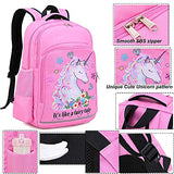 Girls Backpack for Kids Elementary Bookbag Girly School Bag with Insulated Lunch Tote and Pencil Pouch for Children (Light Pink - 3 Pices)