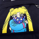 Yoyoshome Sailor Moon Anime Luna Usagi Tsukino Cosplay Daypack Bookbag Backpack School Bag (Black)