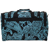 Luggage 19" Duffle Bag, Black Blue Paisley, One Size