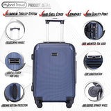 3 PC Luggage Set Durable Lightweight Hard Case pinner Suitecase -LUG3-LY71-NAVY