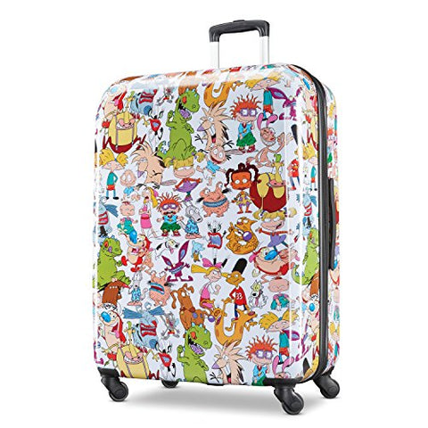 American Tourister Kids' Nickelodeon 90S Mash Up Hardside Spinner 28, White/Orange