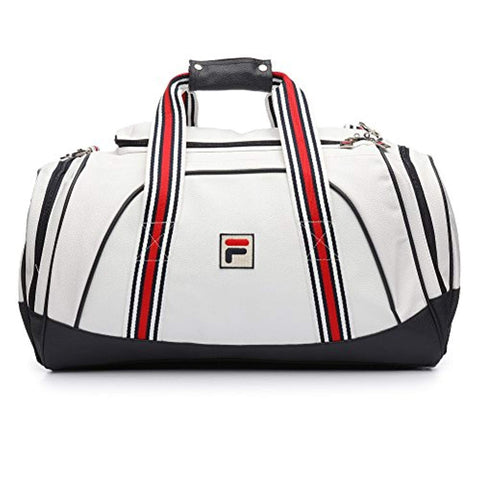 Fila Men's Striker Duffle Bag White/Navy/Chinese Red 1SZ & Towel Bundle