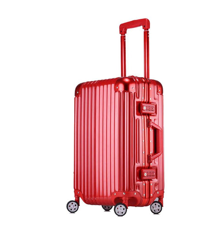 Trolley Suitcase, Caster Suitcase Trolley Suitcase, Retractable Suitcase, Hard-Shell Suitcase With Tsa Lock And 4 Casters, Red, 24 inch