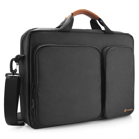 tomtoc Travel Messenger Bag 15.6 Inch with Protective Laptop Compartment Briefcase Shoulder Bag Fit for 13 - 15 Inch HP Dell Acer Lenovo Asus Samsung Notebook Tablet, Black