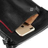 Saierlong New Mens Black Genuine Leather Briefcase Messenger Bags Business Handbags