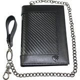 Carbon Fiber RFID Blocking Anti-Theft Passport Wallet w/Removable Chain