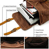 GEARONIC TM 21L Vintage Canvas Backpack for Men Leather Rucksack Knapsack 15 inch Laptop Tote