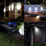 AMIR Solar Spotlights Outdoor Upgraded, Waterproof 4 LED Solar Security Landscape Lights,