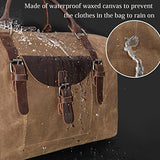 Oversized Travel Duffel Bag Waterproof Canvas Genuine Leather Weekend Bag Weekender Overnight