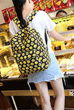 Zicac School Canvas Emoji Backpack Smiling Face Satchel Printed Emoji