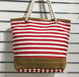 We We Beach Bag Waterproof Canvas Tote Straw Bag - Large (Style 04)