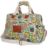 Malirona Canvas Overnight Bag Women Weekender Bag Carry On Travel Duffel Bag Floral Design (Flower)