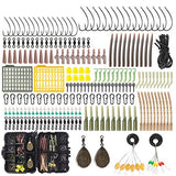 LIZHOUMIL 217/252pcs Carp Fishing Tackle Box Anti Tangle Sleeve line aligner Bait Screw Stoper carp Hook carp Sinker T0514-217 Pieces Without Corn