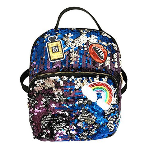Aibearty Leather Backpack Small Sequin Daypacks Casual Bag