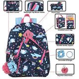 Girl's 6 in 1 Backpack Set With Lunch Bag, Pencil Case, Bottle, Keychain, Clip