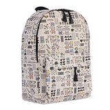 Damara Womens Allover Zipper Utility Expandable Canvas Backpack,Beige