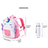 Toddler Backpack, Waterproof Children School Backpack with Chest Buckle, Neoprene Animal Schoolbag with Leash, Lunch Box Carry Bag for Boys Girls, Unicorn with Leash