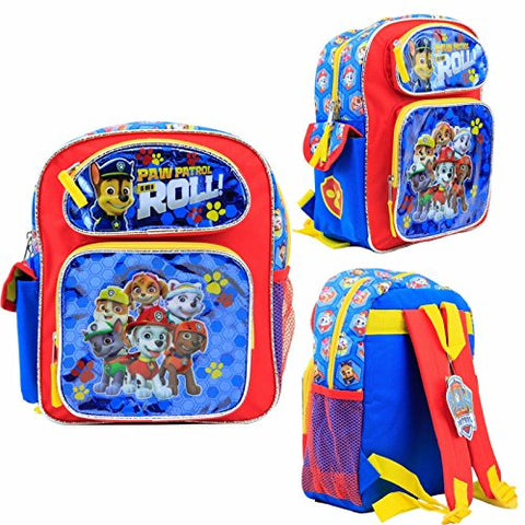 Nickelodeon Paw Patrol Kids 12" Toddler School Backpack Canvas Book Bag New USA Seller #3