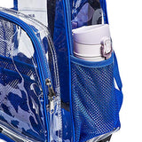 Rolling Clear Backpack, Heavy Duty Cold-resistant Travel Daypack Transparent PVC Backpack with Wheels