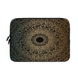 Gold Mandala Laptop Sleeve Bag,Neoprene Sleeve Case/Spiritual Ritual Symbol Kaleidoscopic