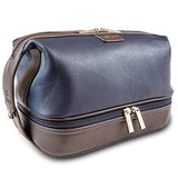 Vetelli Leo Leather Toiletry Bag for Men - Dopp Kit - Handmade for Travelling Vacations and