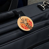Giraffe Orange Circle Round Luggage Id Tag Card Suitcase Carry-On