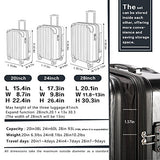 Coolife Luggage Expandable 3 Piece Sets Pc+Abs Spinner Suitcase 20 Inch 24 Inch 28 Inch (White