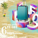 COOLIFE Luggage Expandable(only 28") Suitcase PC+ABS Spinner 20in 24in 28in Carry on (Green New, M(24in))