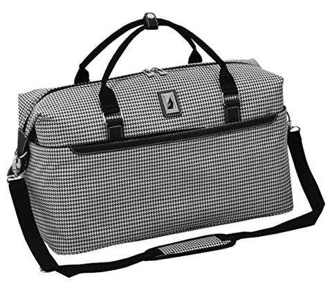 London Fog Cambridge Ii 20" Duffle, Black White Houndstooth