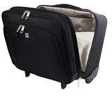 SWISSGEAR 8869 DURABLE ULTRA PORTABLE 16" ROLLING TOTE - BLACK